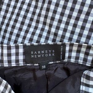 Barneys New York Black and White Plaid Shirt